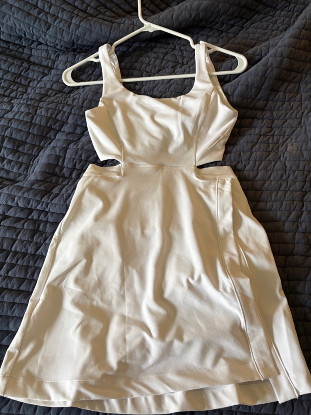Outdoor Voices Cream Sleeveless Cutout A-Line Mini Pickleball/Tennis Dress